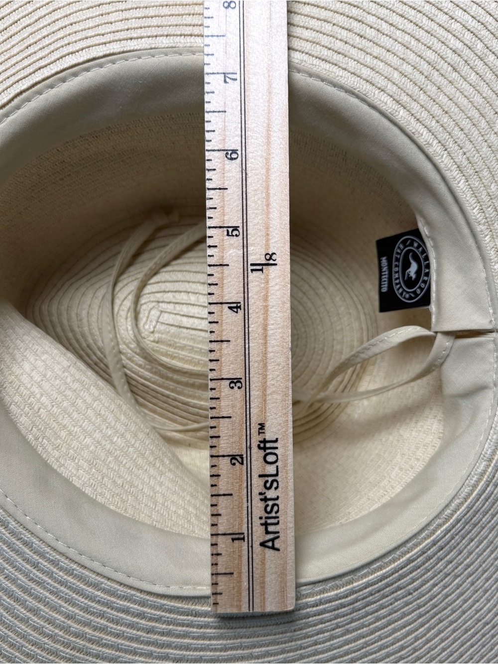 Wallaroo Montecito Wide Brim Sun Hat Ivory Leather Cord Band Resortwear OSFM - Picture 8 of 10